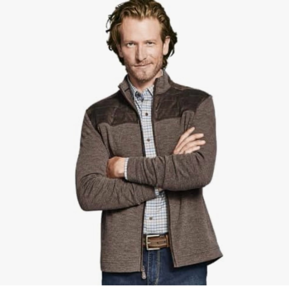 Johnston & Murphy Quilted-Yoke Full-Zip - Knit Sweater